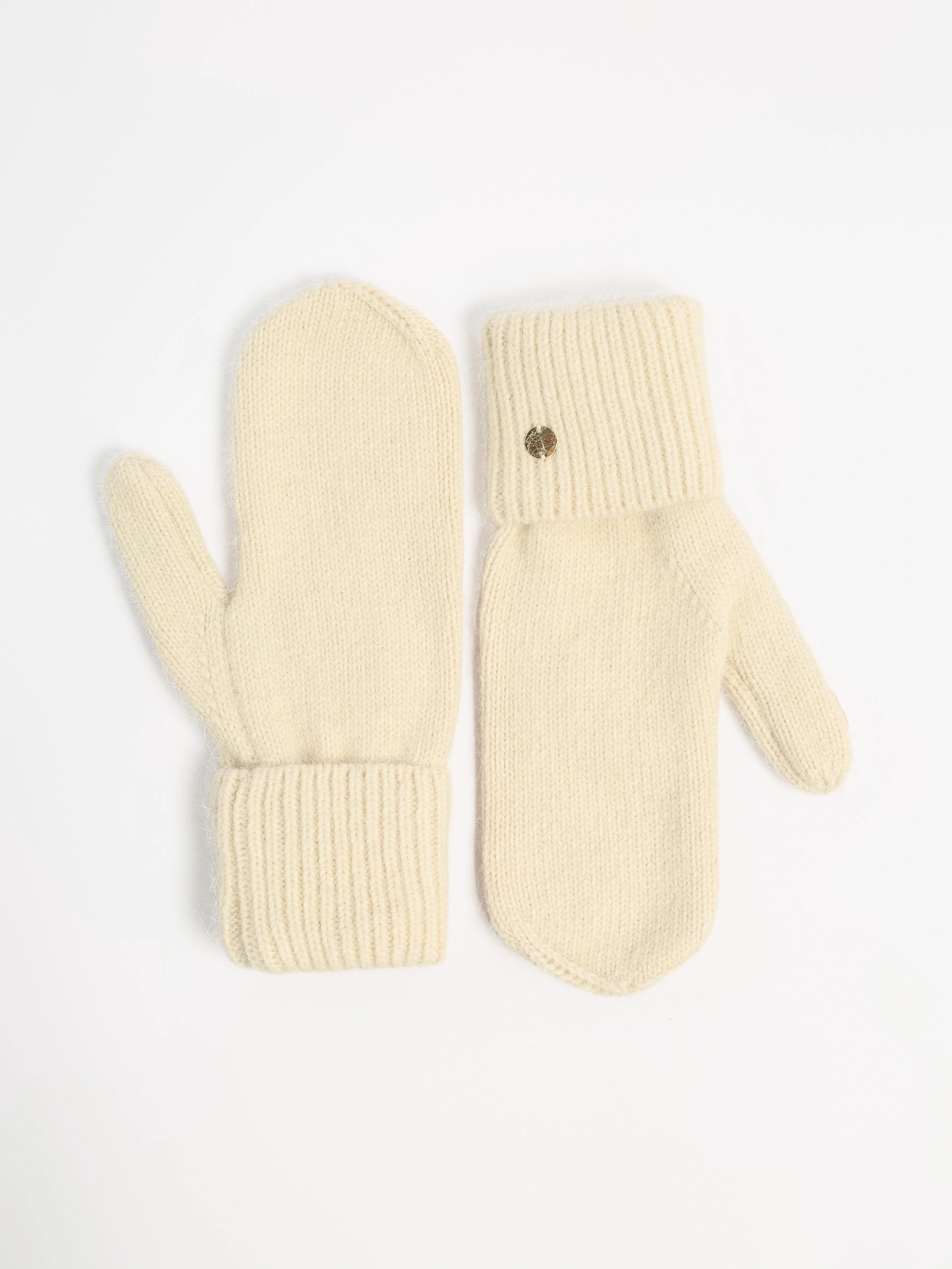 Варежки вязаные с отворотом двойные в ассортименте